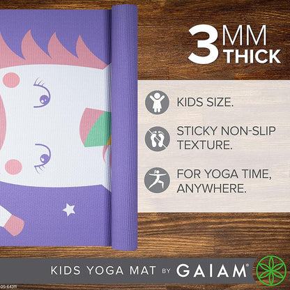 Kids Yoga Mat Exercise Mat, Yoga for Kids with Fun Prints - Playtime for Babies, Active & Calm Toddlers and Young Children