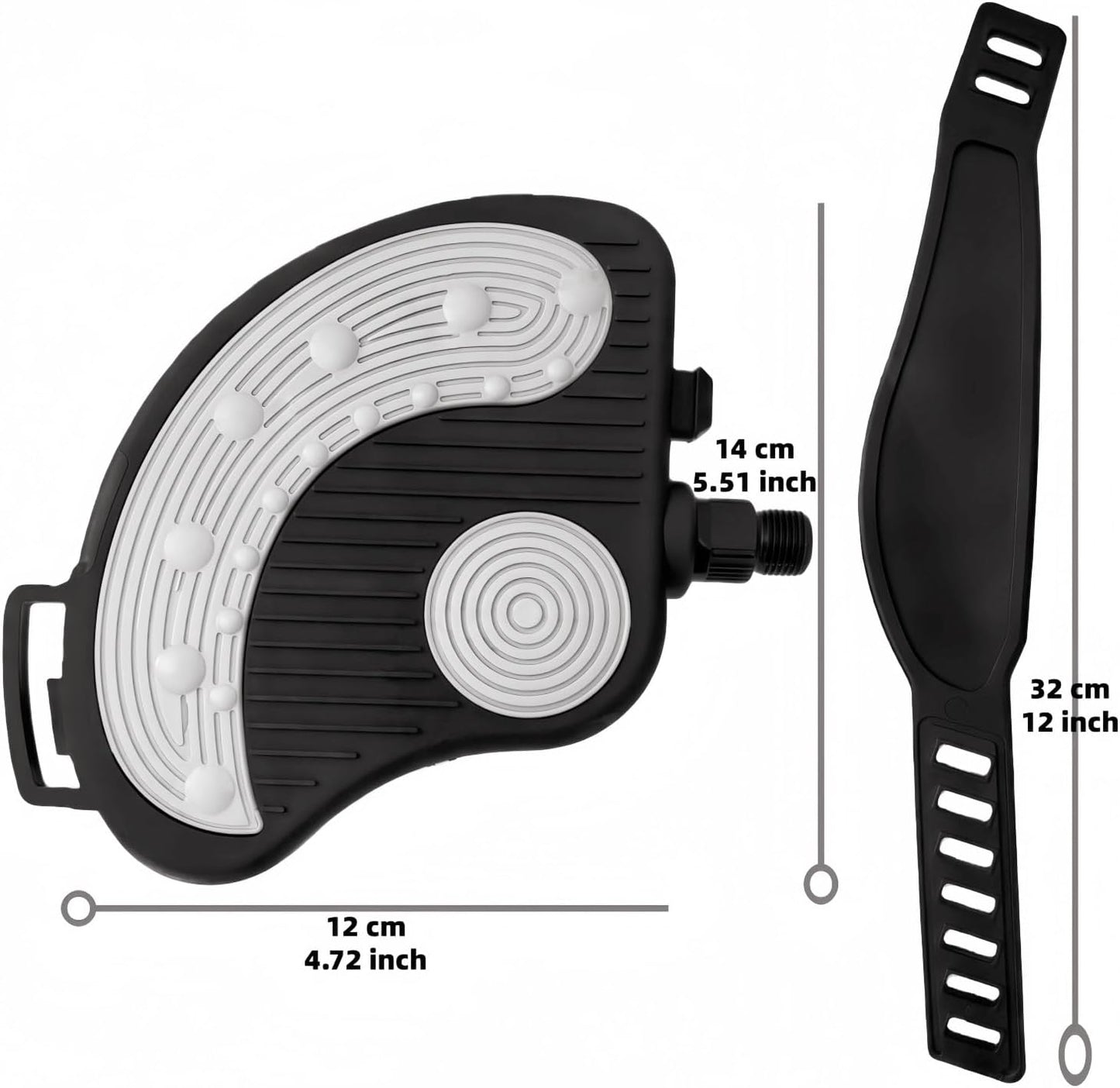 Pro-Grade Exercise Bike Pedals with Adjustable Straps - 9/16" & 1/2" Spindle for Indoor Peloton/Schwinn/Spin Bikes | Heavy-Duty PP Plastic & PVC Straps + 500lb Capacity