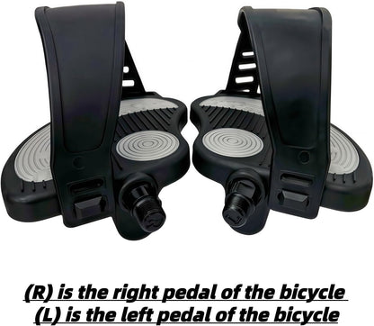 Pro-Grade Exercise Bike Pedals with Adjustable Straps - 9/16" & 1/2" Spindle for Indoor Peloton/Schwinn/Spin Bikes | Heavy-Duty PP Plastic & PVC Straps + 500lb Capacity