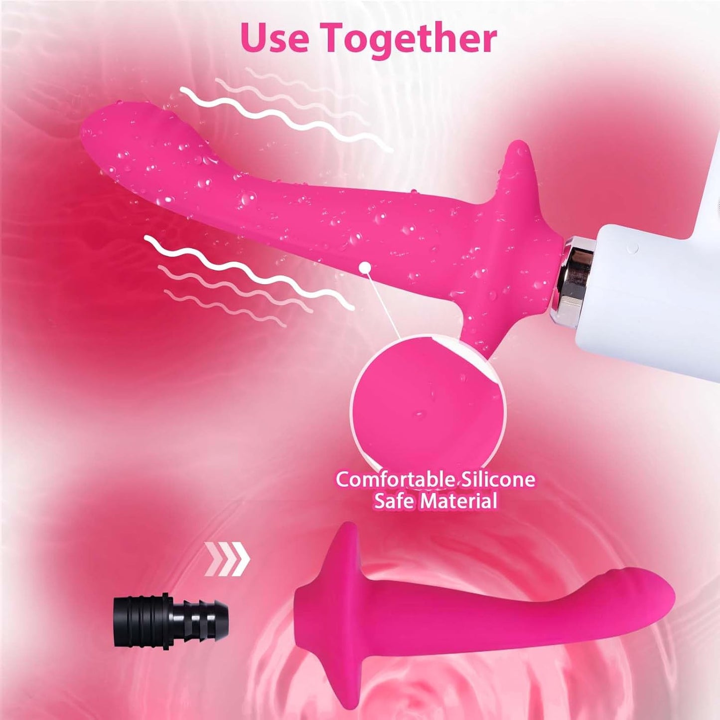 Massage Gun Attachment Pink, Portable Massage Gun Head Accessories for Handheld Electric Body Muscle Massager, Theragun Attachments, Deep Tissue for Relieve and Stimulation