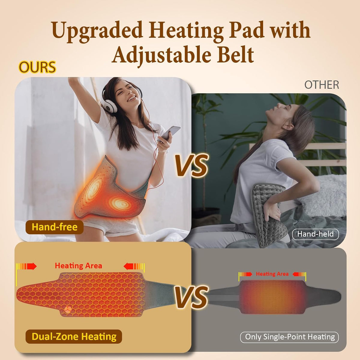 Heating Pad for Neck Shoulders Back, Upgraded PTC+NTC Even Heating, Versatile Electric Heated Neck Wrap for Full-Body Relax, Birthday Gifts for Women Men Mom Dad Wife Husband, ETL Safety Certified