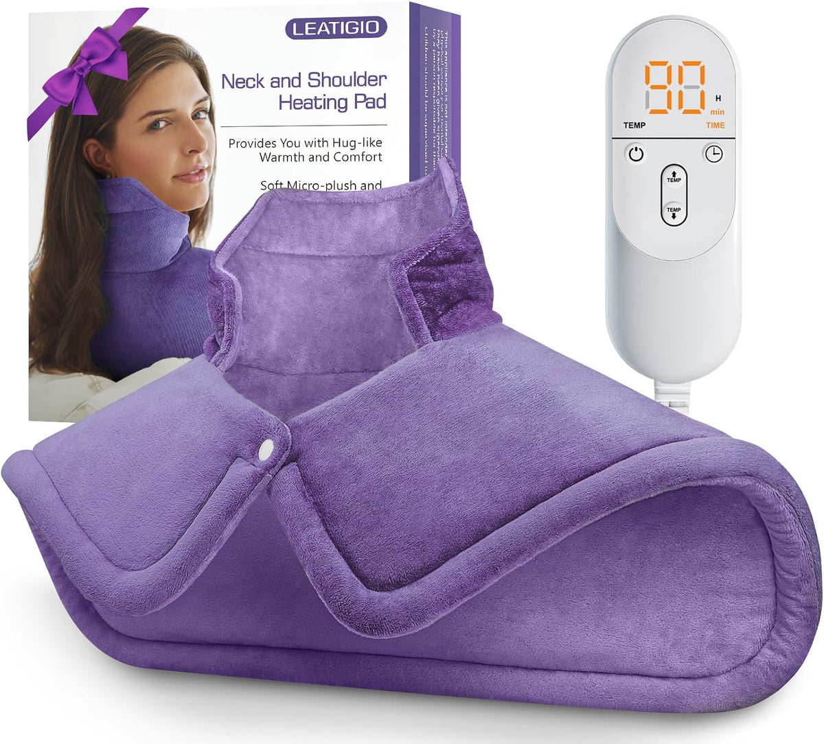 Heating Pad for Neck Shoulders Back, Upgraded PTC+NTC Even Heating, Versatile Electric Heated Neck Wrap for Full-Body Relax, Birthday Gifts for Women Men Mom Dad Wife Husband, ETL Safety Certified