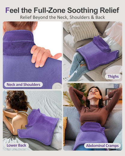 Heating Pad for Neck Shoulders Back, Upgraded PTC+NTC Even Heating, Versatile Electric Heated Neck Wrap for Full-Body Relax, Birthday Gifts for Women Men Mom Dad Wife Husband, ETL Safety Certified