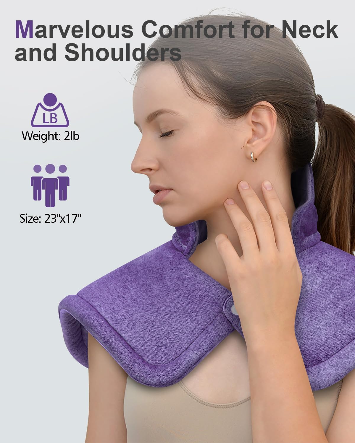 Heating Pad for Neck Shoulders Back, Upgraded PTC+NTC Even Heating, Versatile Electric Heated Neck Wrap for Full-Body Relax, Birthday Gifts for Women Men Mom Dad Wife Husband, ETL Safety Certified