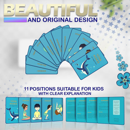 Kids Yoga Mat Set - Comfortable Dinosaur Kid Yoga Mat Boy with 12 Yoga Cards, Storage Bag, Beige Play Mat Thick for Gymnastics Mat, Exercise Mat, No-Toxic and Non-Slip for Ages 3-12