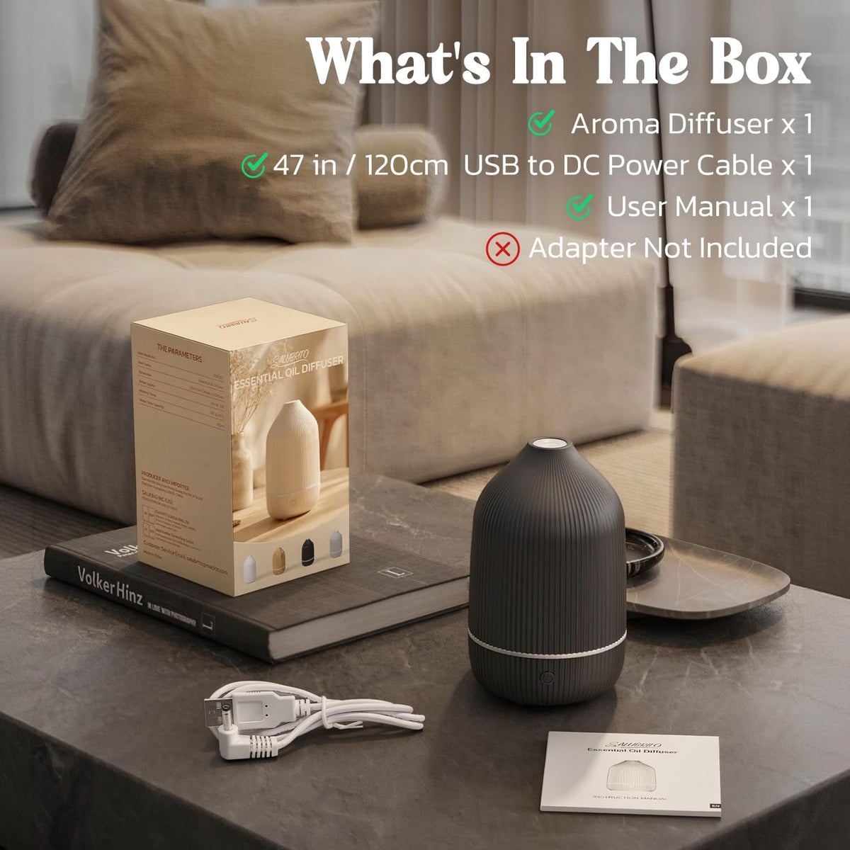 Essential Oil Diffuser, 100ml Aromatherapy Diffuser, Mini Ultrasonic Diffuser for Essential Oil, Home, Office, Cool Mist Humidifier with 7 Led Light, Auto Shut-Off, White