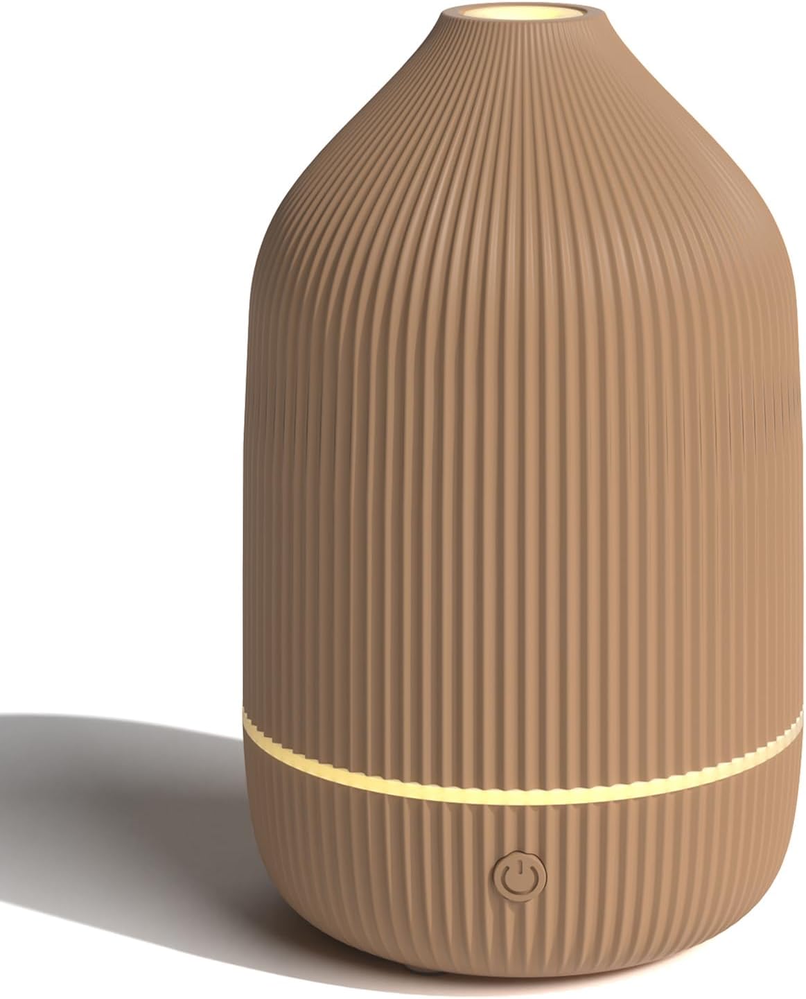 Essential Oil Diffuser, 100ml Aromatherapy Diffuser, Mini Ultrasonic Diffuser for Essential Oil, Home, Office, Cool Mist Humidifier with 7 Led Light, Auto Shut-Off, White