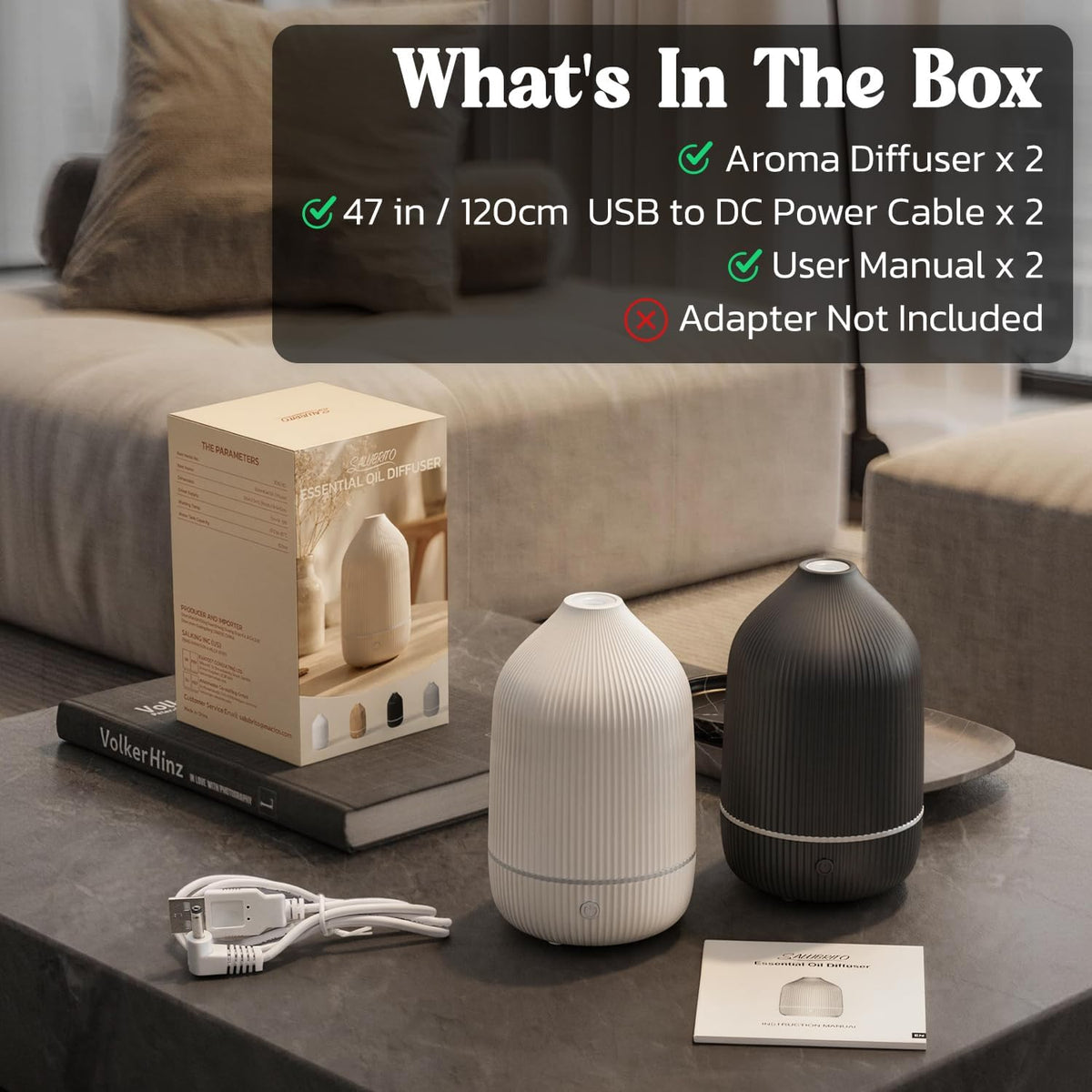 Essential Oil Diffuser, 100ml Aromatherapy Diffuser, Mini Ultrasonic Diffuser for Essential Oil, Home, Office, Cool Mist Humidifier with 7 Led Light, Auto Shut-Off, White