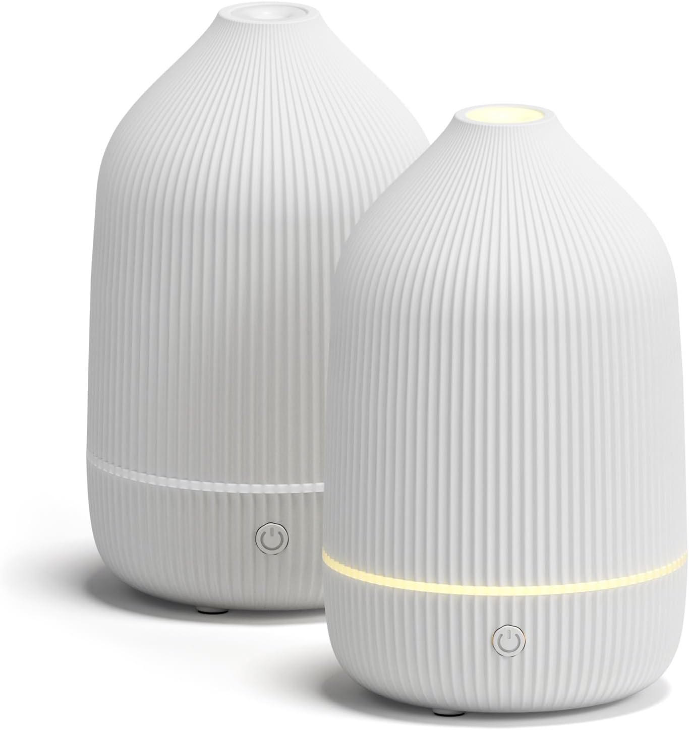 Essential Oil Diffuser, 100ml Aromatherapy Diffuser, Mini Ultrasonic Diffuser for Essential Oil, Home, Office, Cool Mist Humidifier with 7 Led Light, Auto Shut-Off, White