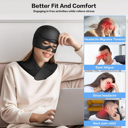 3 in 1 Migraine Relief Cap Neck Ice Pack Wrap Gel and Ice Eye Masks, Detachable Ice Caps with Eyes Masks, Hot and Cold Therapy for Relief of Headaches, Stiff Neck and Eye Fatigue