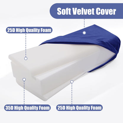 Yoga Bolster Pillow, Triple-Layer Sponge Rectangular Yoga Bolster with Carry Handle Meditation Pillow with Washable Cover for Restorative, Meditation
