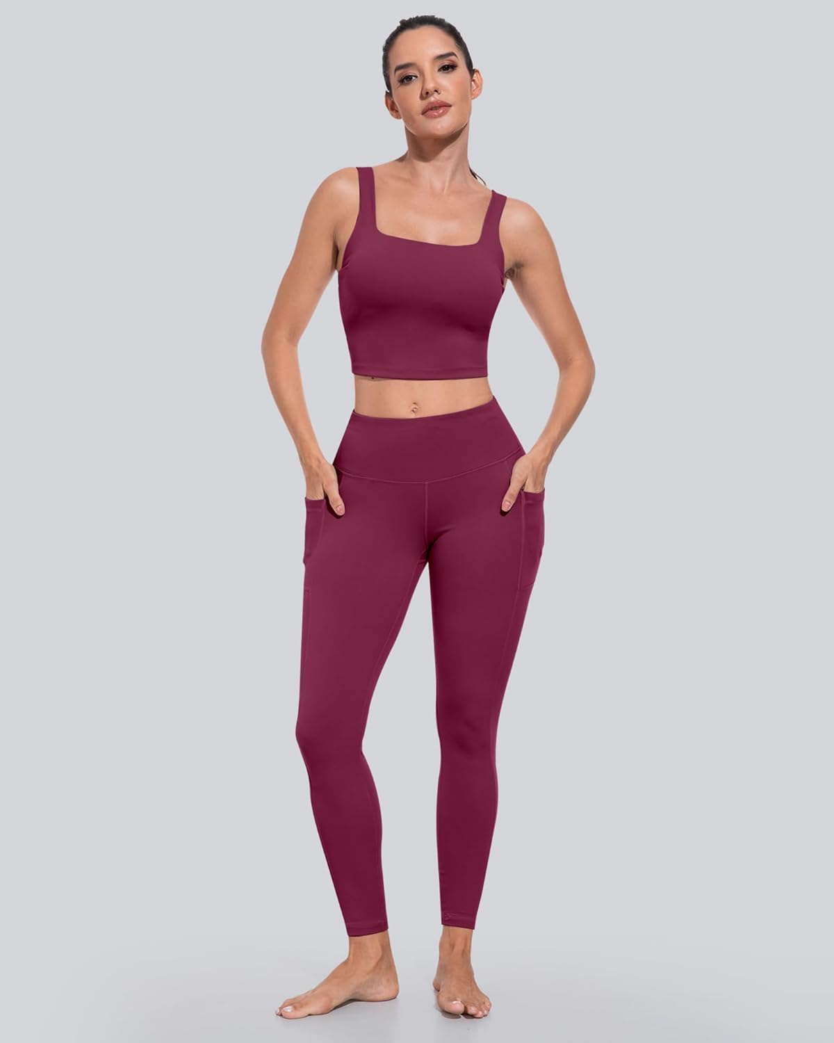 Leggings with Pockets for Women, High Waisted Tummy Control Workout Yoga Pants