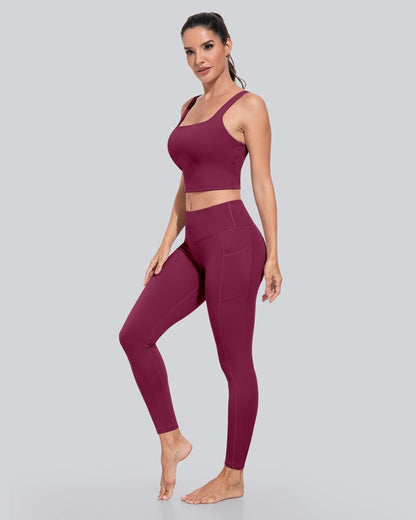 Leggings with Pockets for Women, High Waisted Tummy Control Workout Yoga Pants