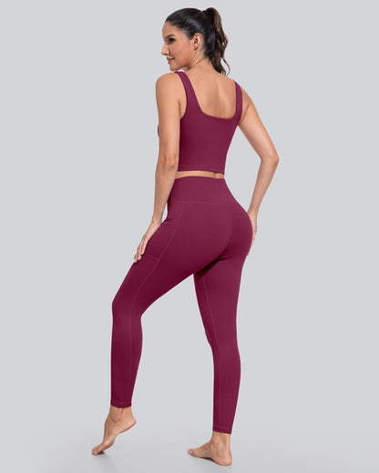 Leggings with Pockets for Women, High Waisted Tummy Control Workout Yoga Pants