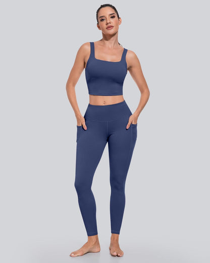 Leggings with Pockets for Women, High Waisted Tummy Control Workout Yoga Pants
