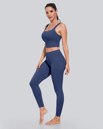Leggings with Pockets for Women, High Waisted Tummy Control Workout Yoga Pants