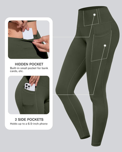 Leggings with Pockets for Women, High Waisted Tummy Control Workout Yoga Pants