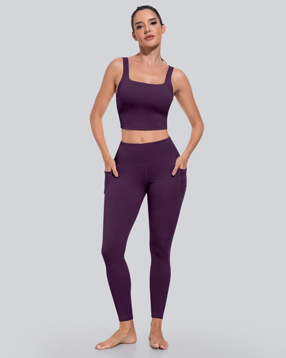 Leggings with Pockets for Women, High Waisted Tummy Control Workout Yoga Pants