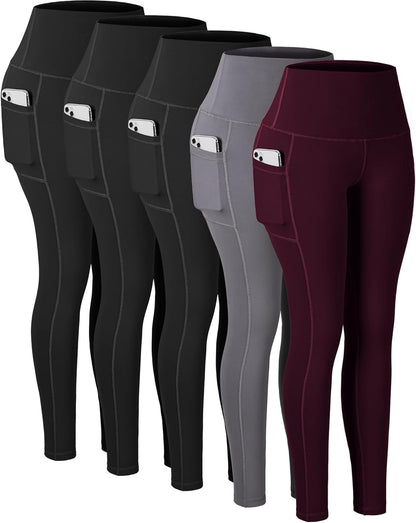 Leggings with Pockets for Women, High Waisted Tummy Control Workout Yoga Pants