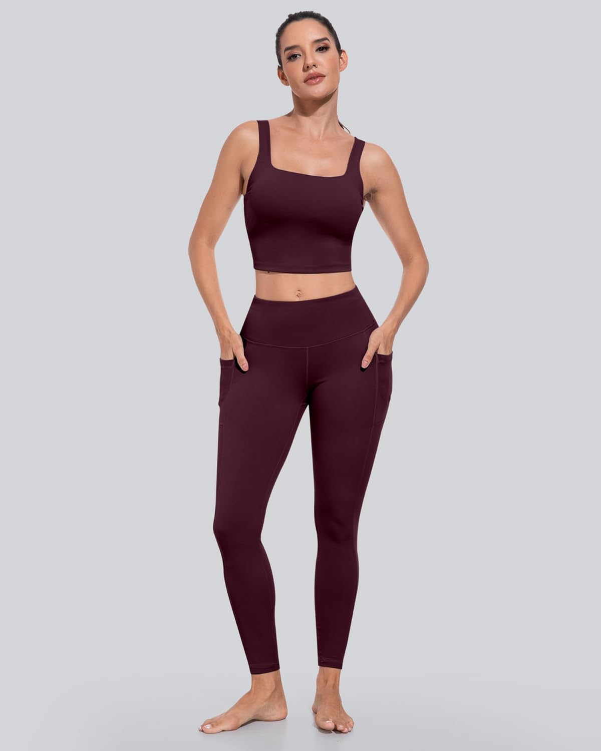 Leggings with Pockets for Women, High Waisted Tummy Control Workout Yoga Pants