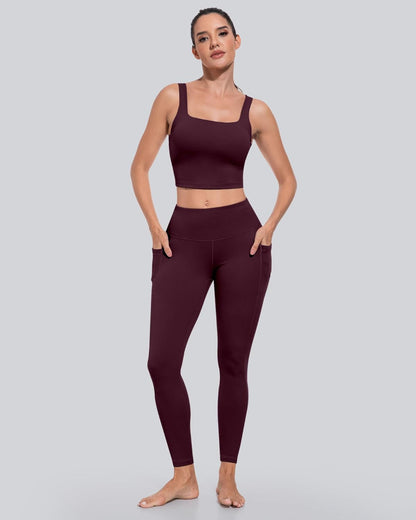 Leggings with Pockets for Women, High Waisted Tummy Control Workout Yoga Pants