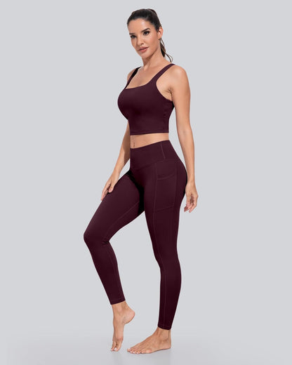 Leggings with Pockets for Women, High Waisted Tummy Control Workout Yoga Pants