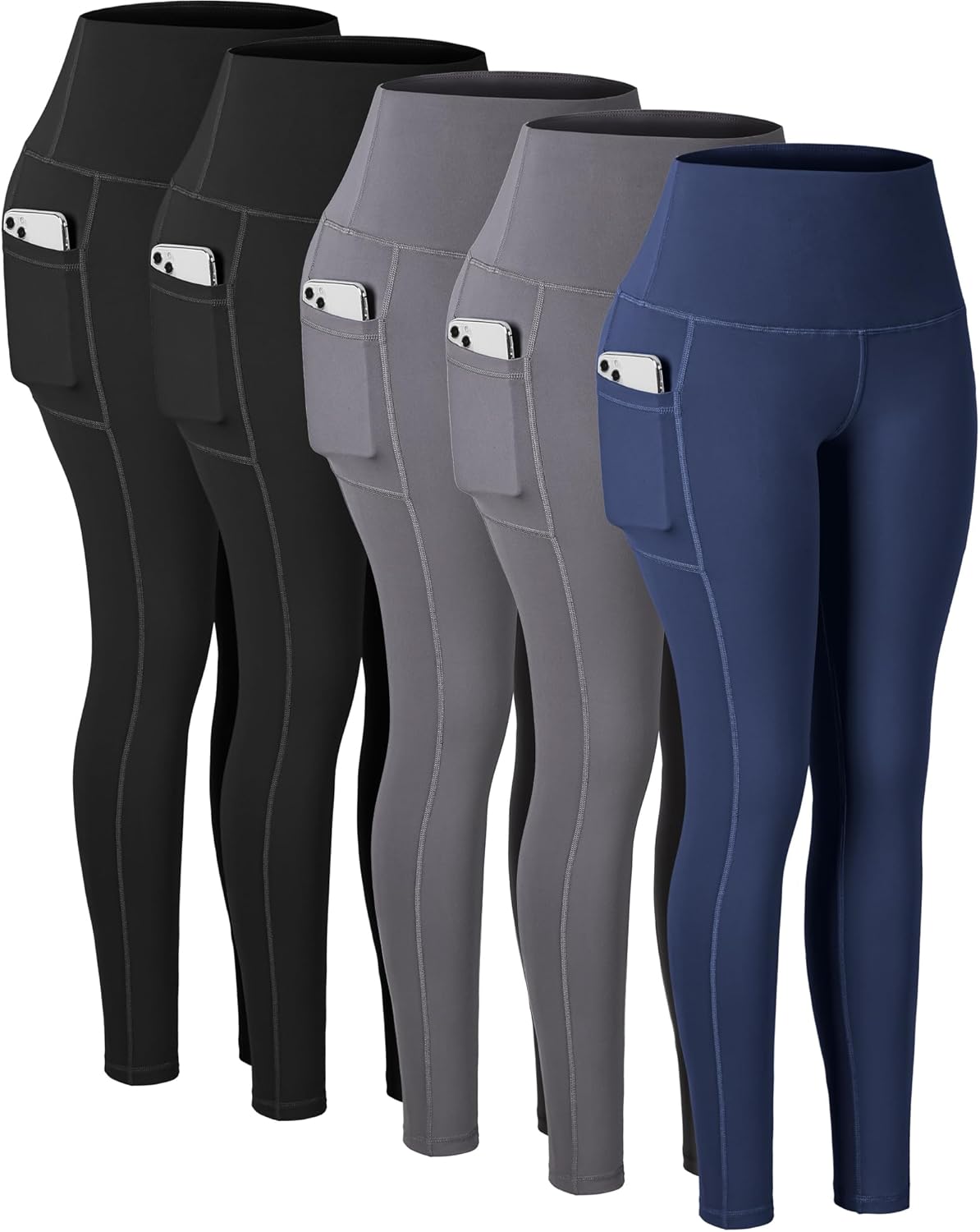 Leggings with Pockets for Women, High Waisted Tummy Control Workout Yoga Pants