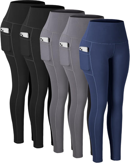 Leggings with Pockets for Women, High Waisted Tummy Control Workout Yoga Pants