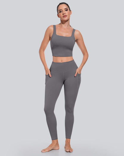 Leggings with Pockets for Women, High Waisted Tummy Control Workout Yoga Pants