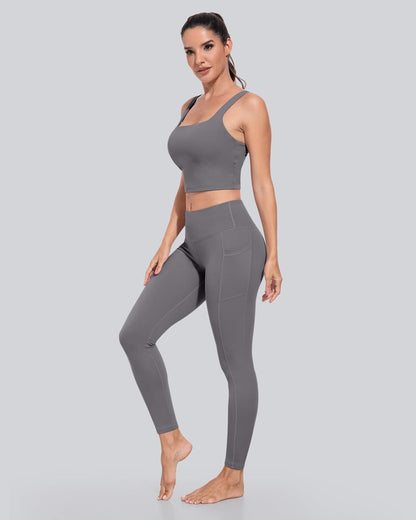 Leggings with Pockets for Women, High Waisted Tummy Control Workout Yoga Pants