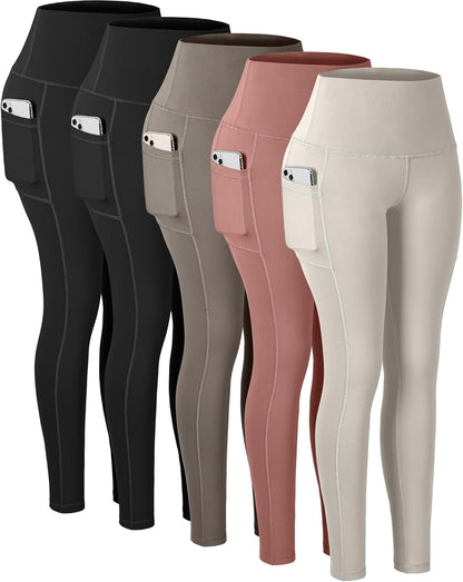 Leggings with Pockets for Women, High Waisted Tummy Control Workout Yoga Pants