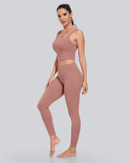 Leggings with Pockets for Women, High Waisted Tummy Control Workout Yoga Pants