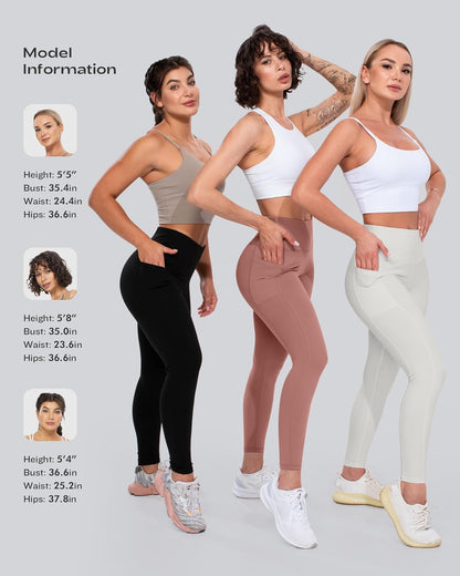 Leggings with Pockets for Women, High Waisted Tummy Control Workout Yoga Pants