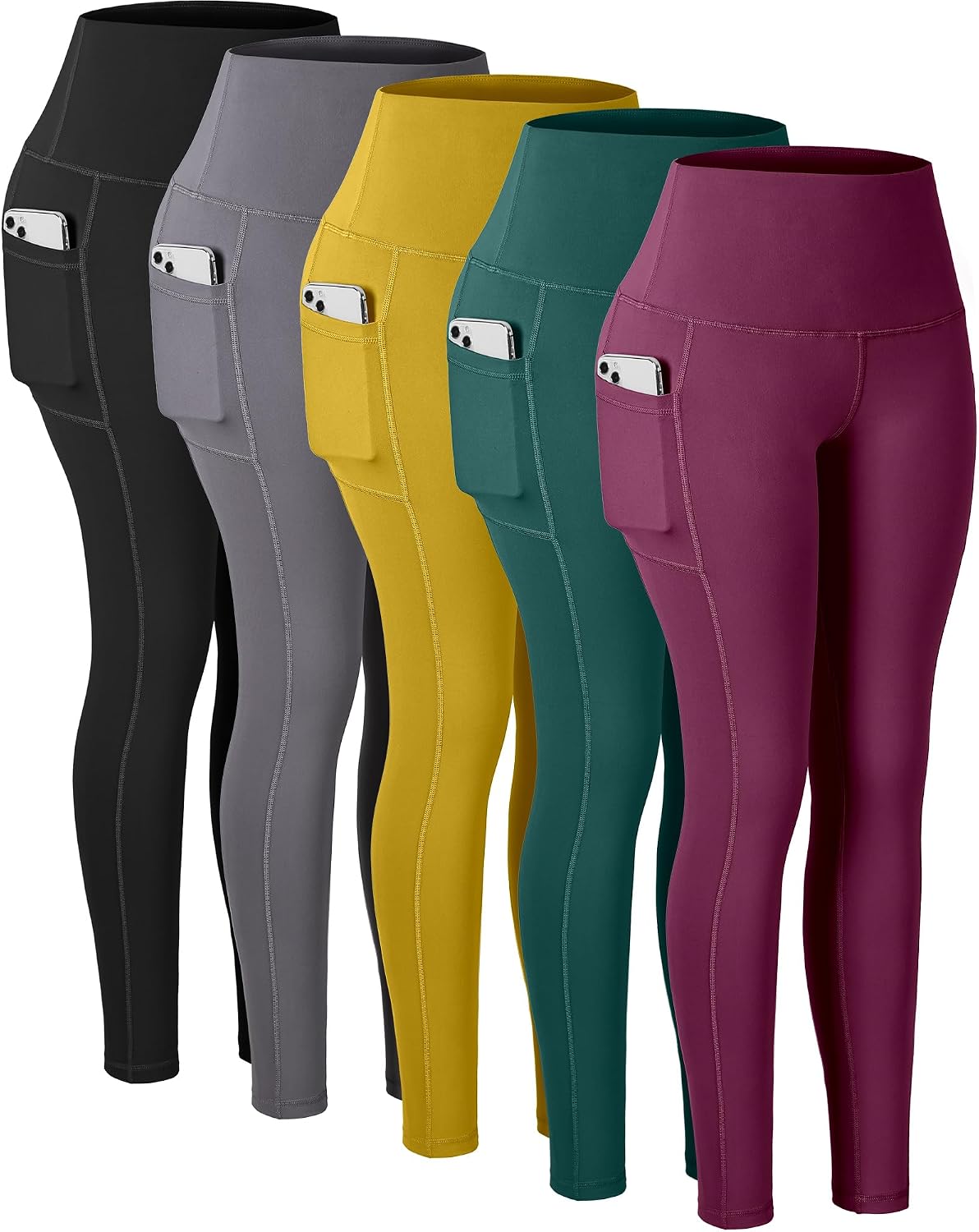Leggings with Pockets for Women, High Waisted Tummy Control Workout Yoga Pants