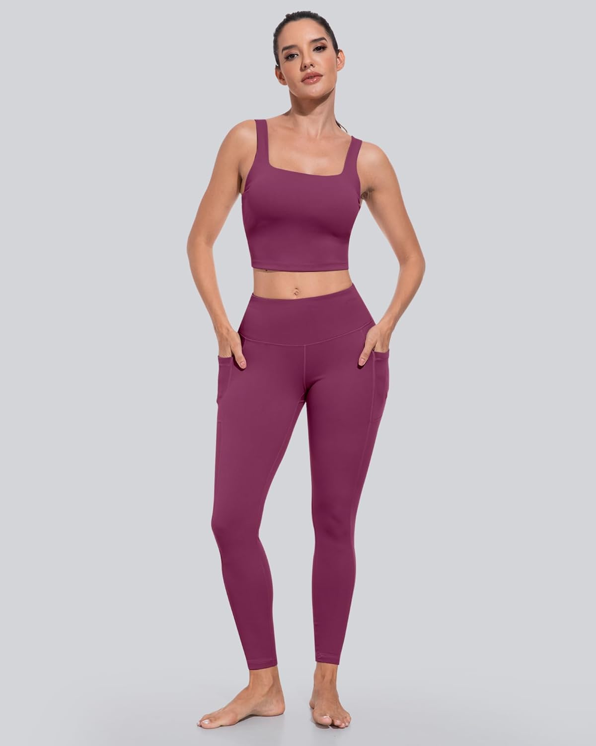 Leggings with Pockets for Women, High Waisted Tummy Control Workout Yoga Pants