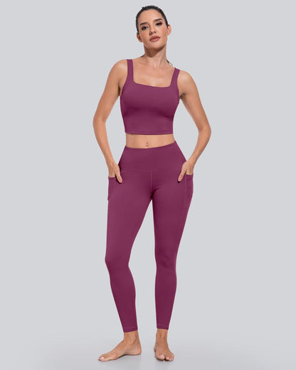 Leggings with Pockets for Women, High Waisted Tummy Control Workout Yoga Pants