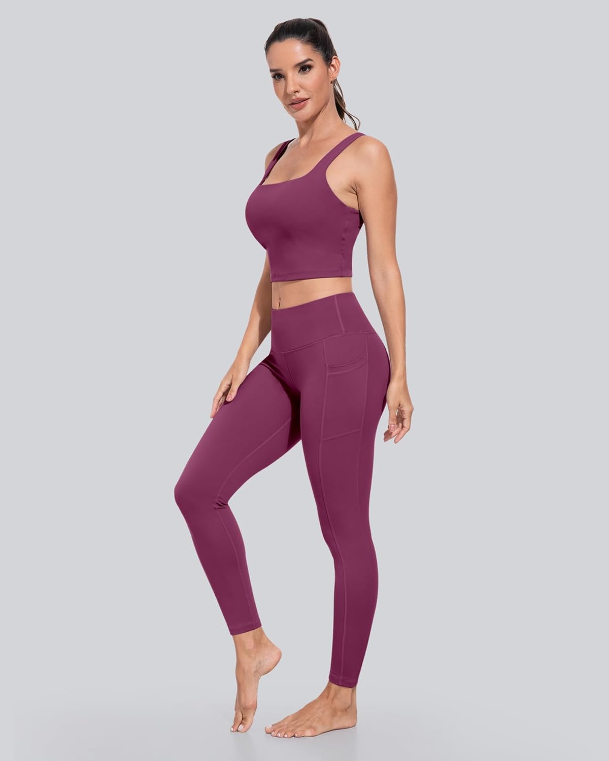 Leggings with Pockets for Women, High Waisted Tummy Control Workout Yoga Pants