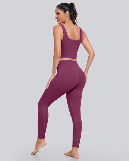 Leggings with Pockets for Women, High Waisted Tummy Control Workout Yoga Pants