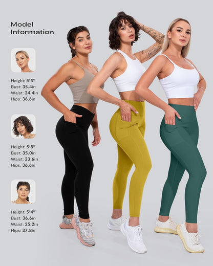Leggings with Pockets for Women, High Waisted Tummy Control Workout Yoga Pants