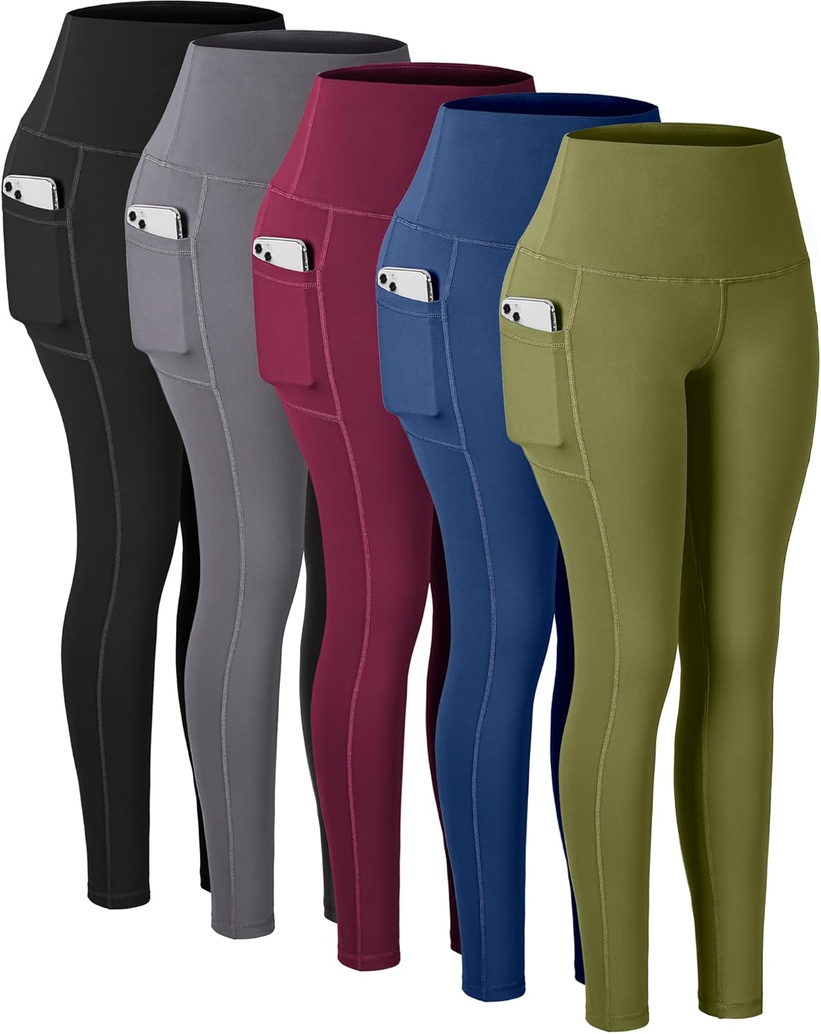 Leggings with Pockets for Women, High Waisted Tummy Control Workout Yoga Pants