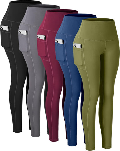 Leggings with Pockets for Women, High Waisted Tummy Control Workout Yoga Pants