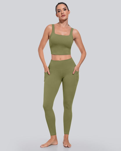 Leggings with Pockets for Women, High Waisted Tummy Control Workout Yoga Pants