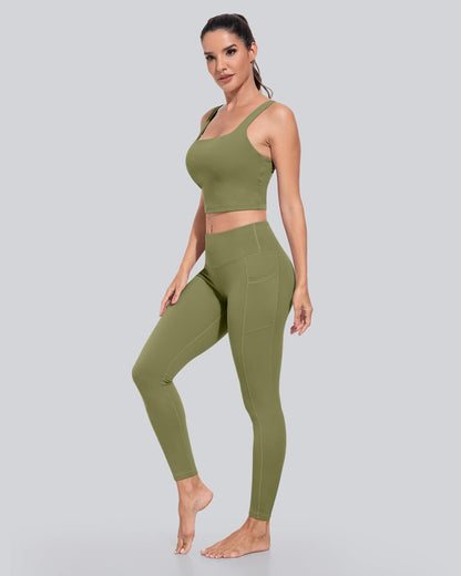 Leggings with Pockets for Women, High Waisted Tummy Control Workout Yoga Pants