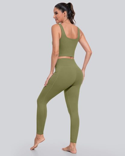 Leggings with Pockets for Women, High Waisted Tummy Control Workout Yoga Pants