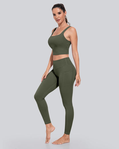 Leggings with Pockets for Women, High Waisted Tummy Control Workout Yoga Pants