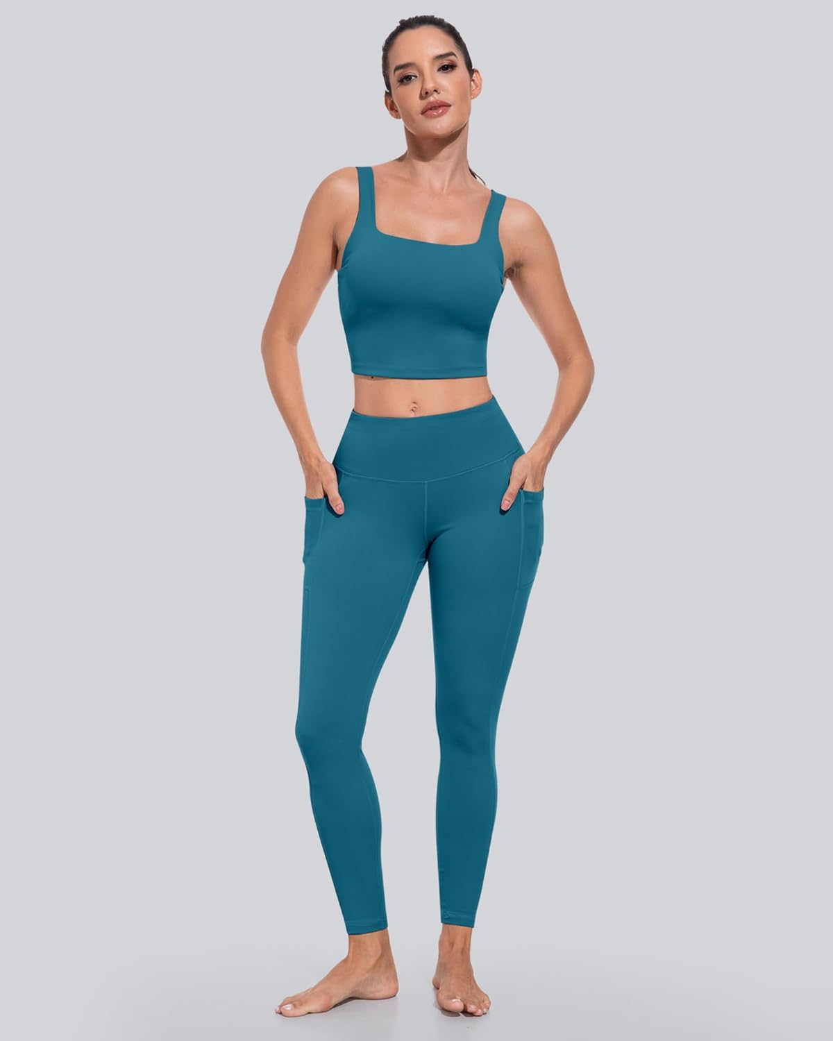 Leggings with Pockets for Women, High Waisted Tummy Control Workout Yoga Pants