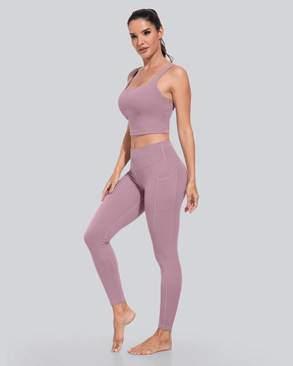 Leggings with Pockets for Women, High Waisted Tummy Control Workout Yoga Pants