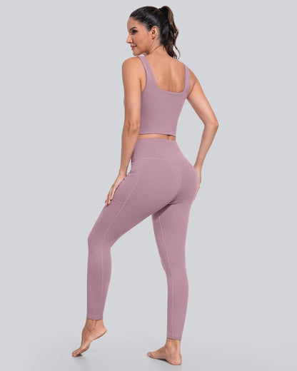 Leggings with Pockets for Women, High Waisted Tummy Control Workout Yoga Pants