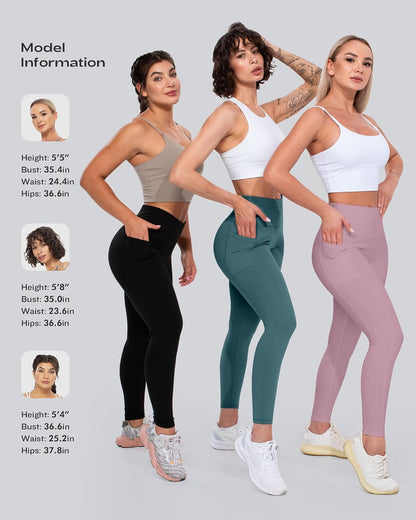 Leggings with Pockets for Women, High Waisted Tummy Control Workout Yoga Pants