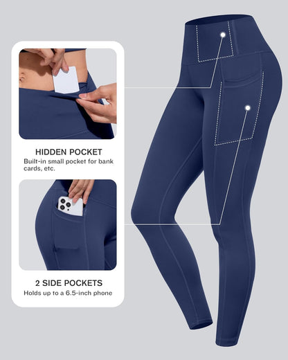 Leggings with Pockets for Women, High Waisted Tummy Control Workout Yoga Pants